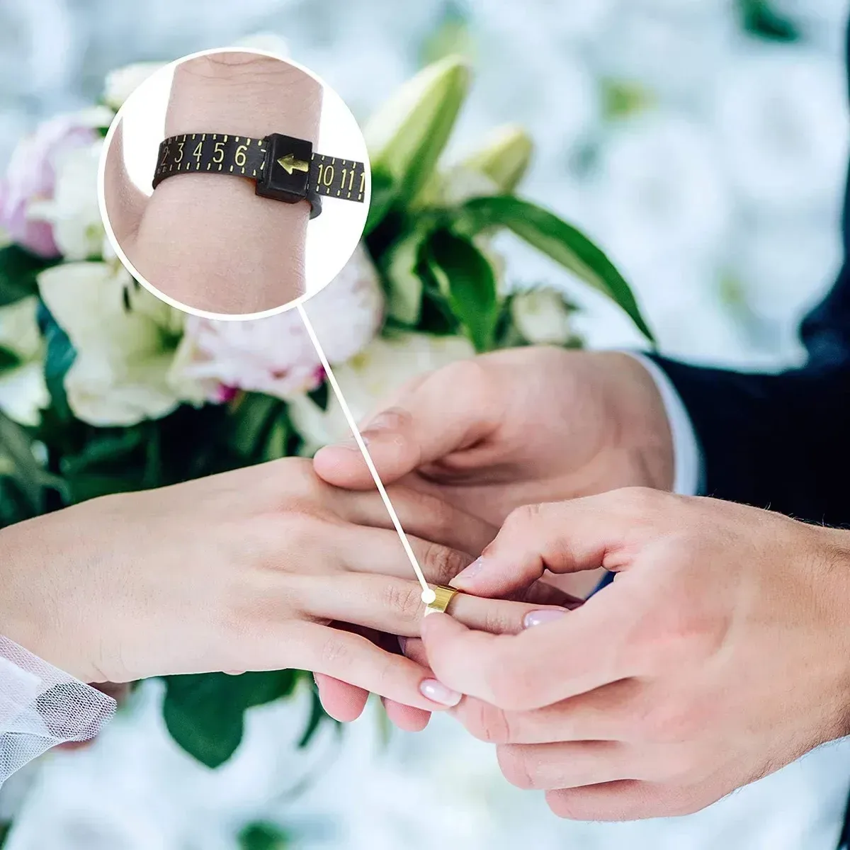ring sizer used to size an engagement or wedding ring