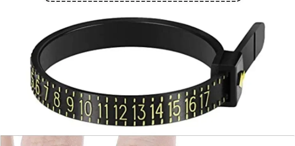 detail of the numbered scale on the ring sizer