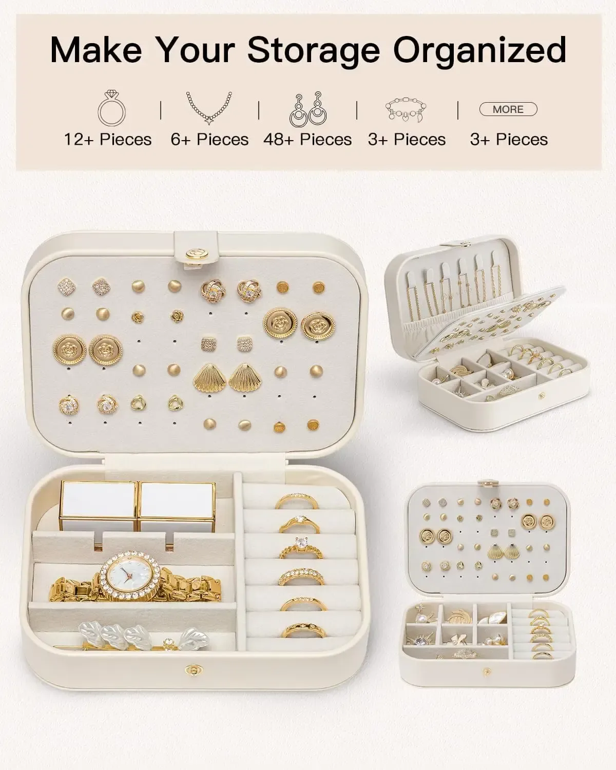 jewelry that fits in the two-layer travel jewelry case