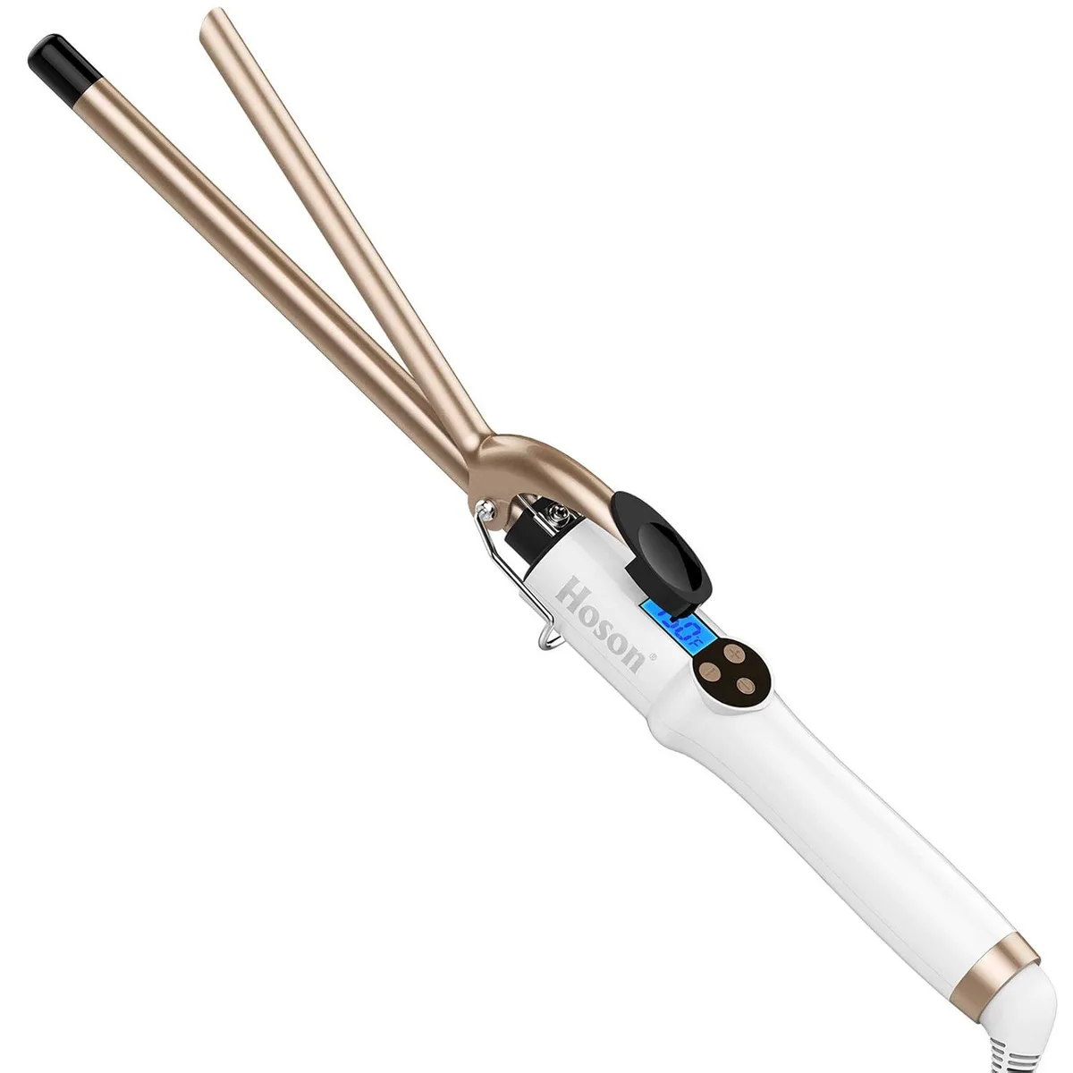 1/2 inch curling iron with LCD temperature display and curl clip