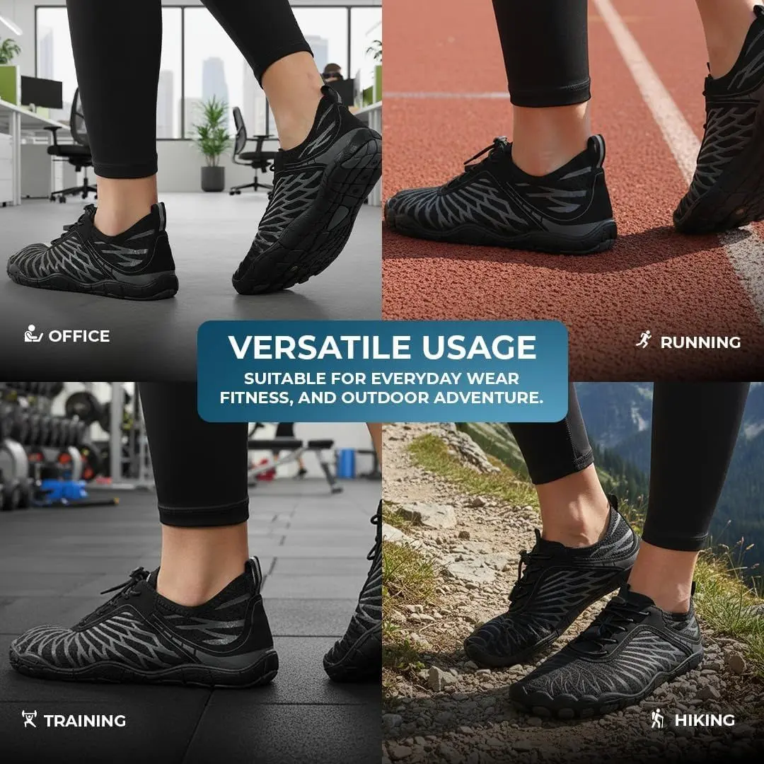 barefoot shoes worn at the office, running, training and hiking