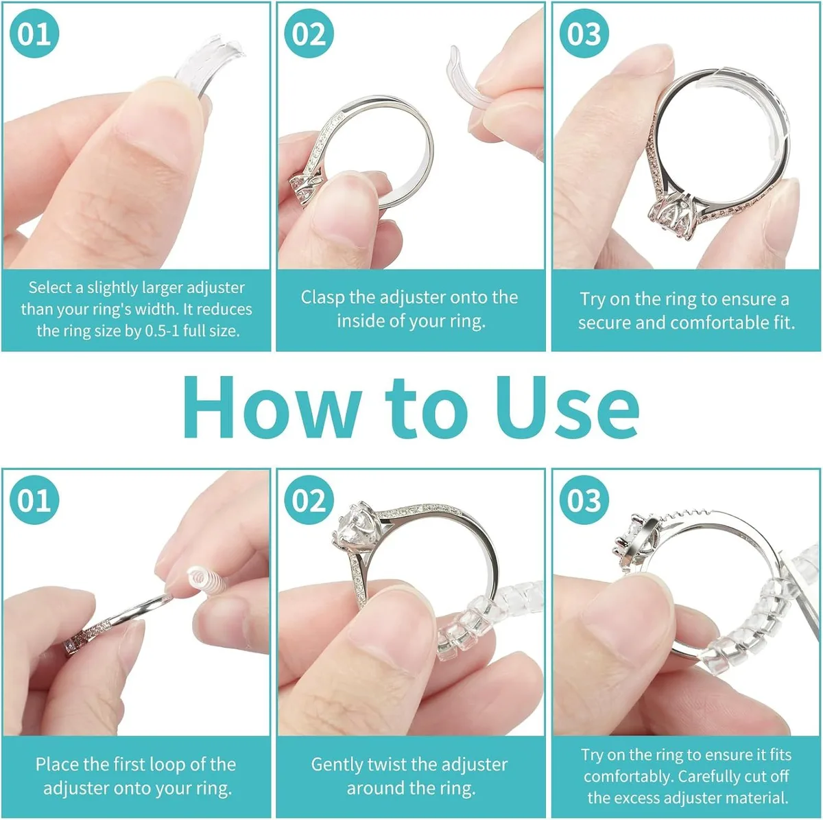 step by step guide to fitting insert and spiral ring size adjusters
