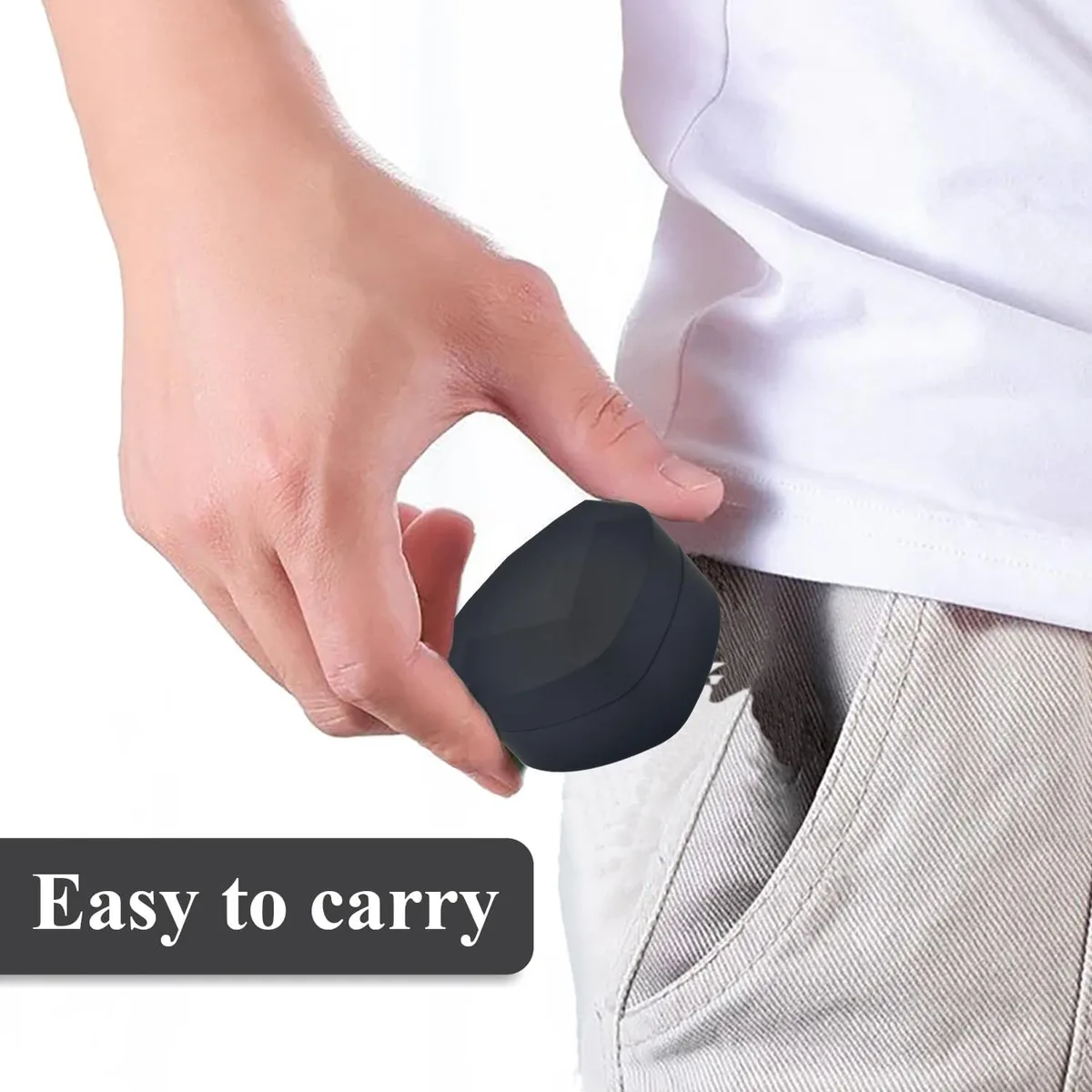 heart shaped LED ring box slipped into a trouser pocket