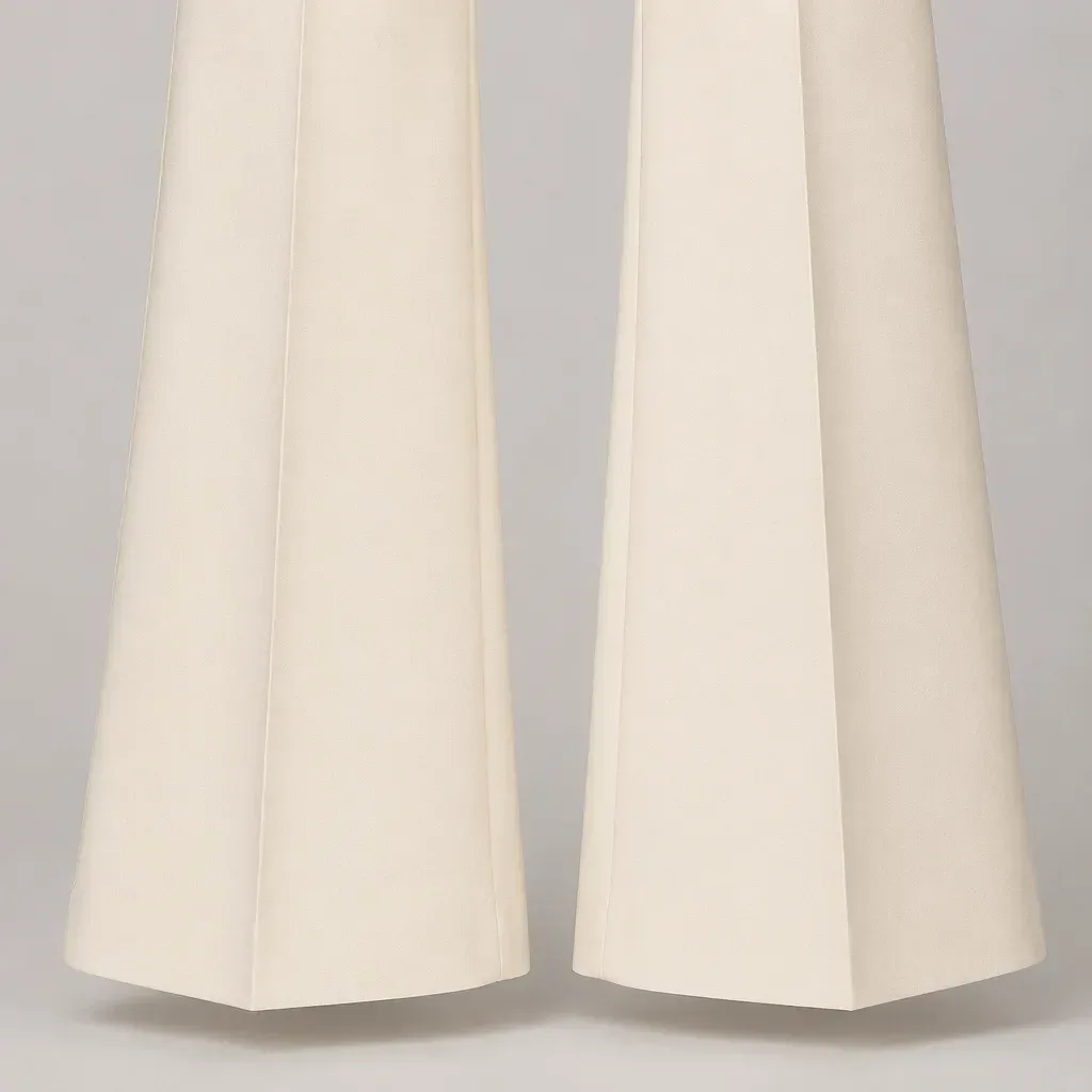flared hem of the high waisted flare pants